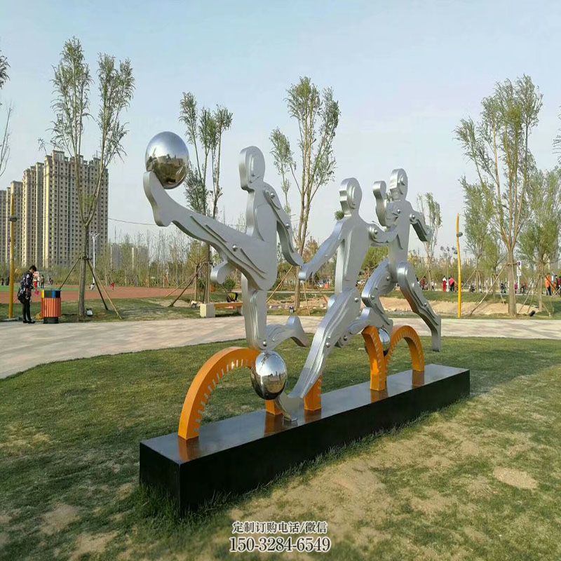 不锈钢运动员雕塑抽象工厂