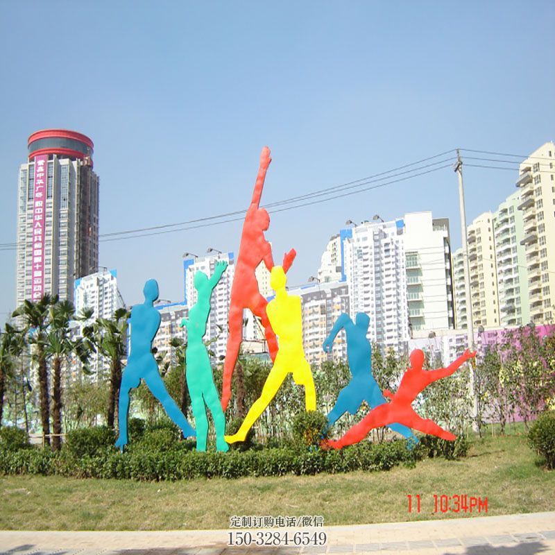 投篮雕塑，剪影工艺制作，不锈钢体育人物雕塑