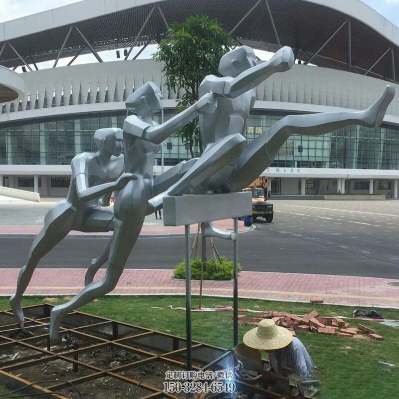 园林跨栏雕塑 大型景观体育雕塑 中式运动员雕塑