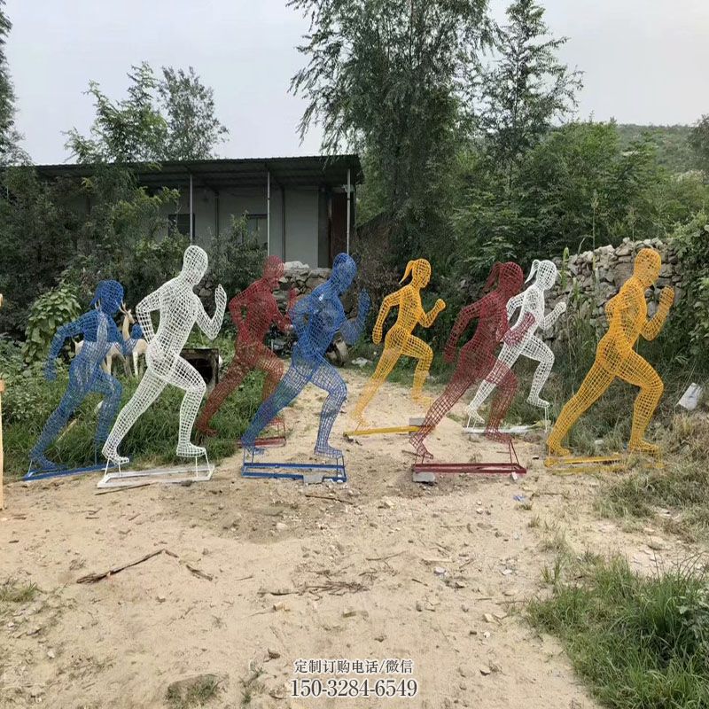 钢铸跑步雕塑 社区雕塑常用 社区竞走雕塑常用