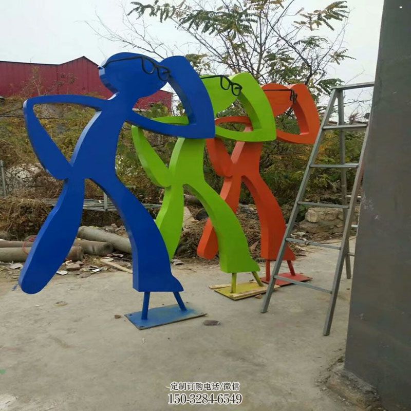 剪影体育雕塑优选，城市装饰，铁艺人物雕塑定做