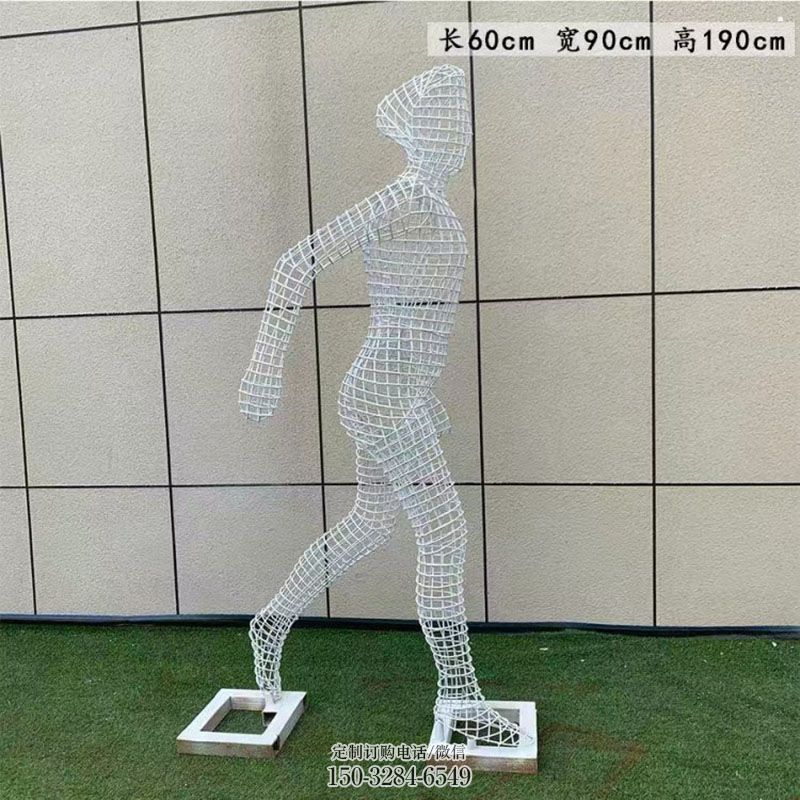 镂空体育雕塑展品，室外软装，铁艺人物雕塑订做