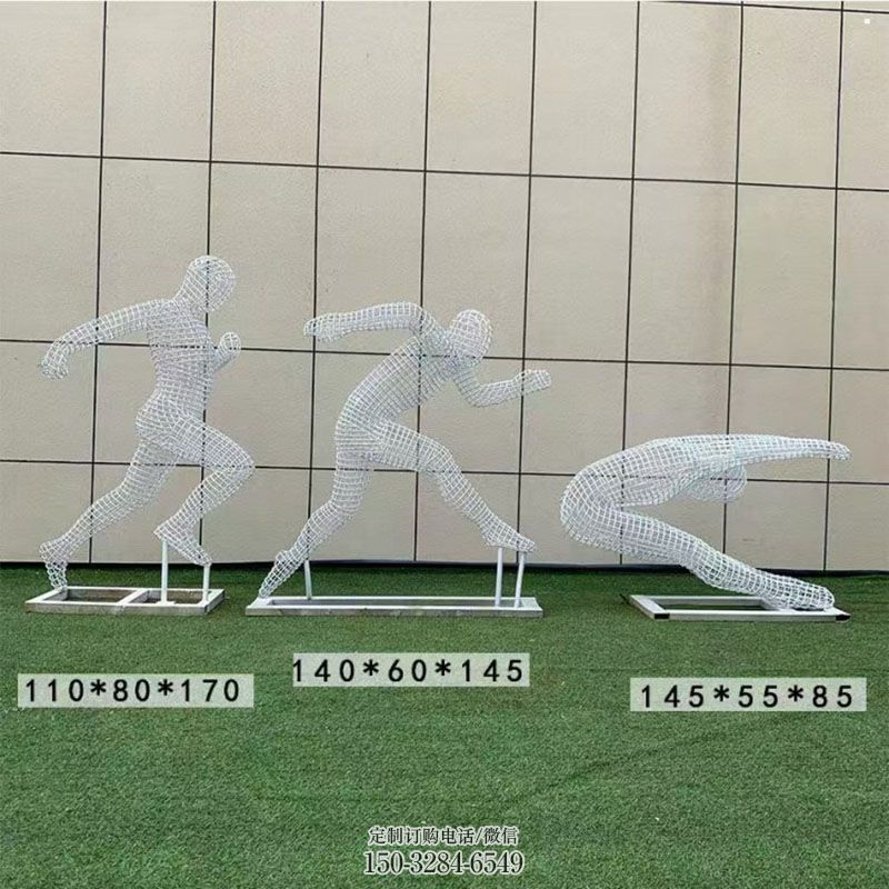 镂空运动员雕塑供需，钢管组合，铁艺人物雕塑制作