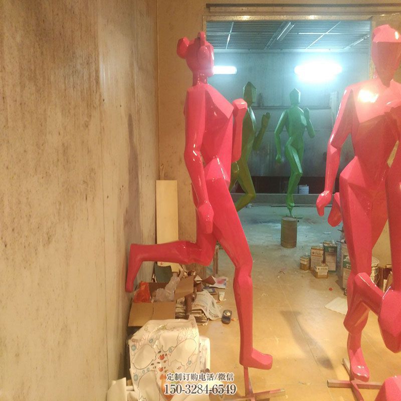 彩绘景观奔跑雕塑制作厂家